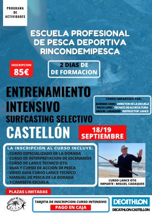 Entrenamiento Intensivo Surfcasting Selectivo Castellón (18-19 Septiembre)